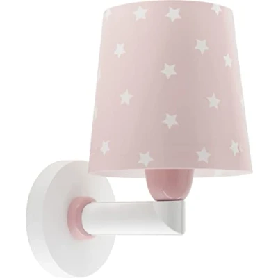 Afbeelding van Dalber Wandlamp voor kinderen, motief: wolken en sterren, roze