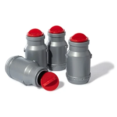 Afbeelding van Rolly Toys Aanhanger Rollymilk Melkkannen 4 delig Grijs/rood