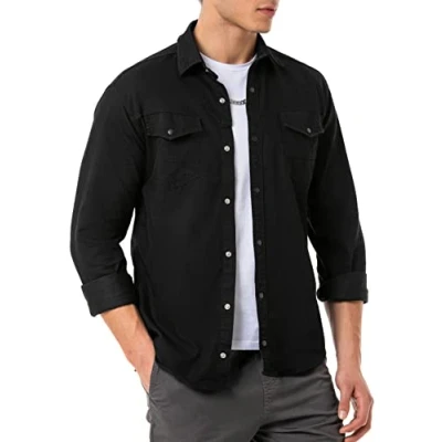 Afbeelding van Redbridge Hoogwaardig denim overhemd van katoen, casual, Khaki (stad)