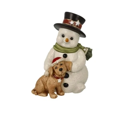 Afbeelding van Goebel Kerst Decoratief beeld Sneeuwpop Mijn liefste vriend Aardewerk 12cm