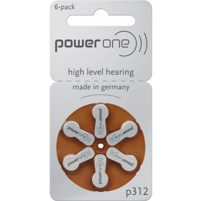 Afbeelding van Voeding één batterij Zink lucht, 312, 1.4V Retail blisterverpakking (6 pack)