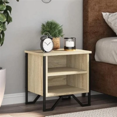 Afbeelding van vidaXL Nachtkastjes 2 st 40x30x40 cm bewerkt hout sonoma eikenkleurig