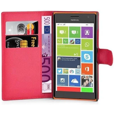Afbeelding van Cadorabo Hoesje geschikt voor Nokia Lumia 730 in KARMIJN ROOD Beschermhoes met magnetische sluiting, standfunctie en kaartvakje Book Case Cover Etui