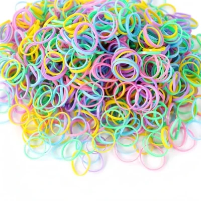 Afbeelding van 1000 Stuk Mini Elastische Haar Bands Rubber Stropdassen voor Kinderhaar, Bruiloft Kapsel, Kleine Dreadlocks en Plu met Gratis Doos
