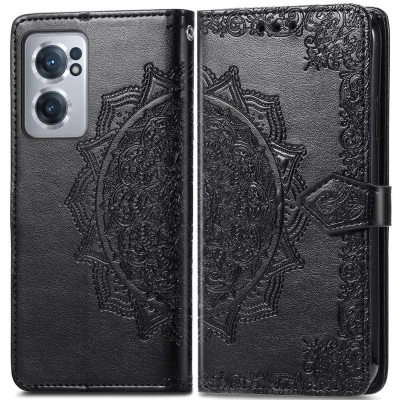 Afbeelding van iMoshion Hoesje Geschikt voor OnePlus Nord CE 2 5G Met Pasjeshouder Mandala Bookcase Zwart