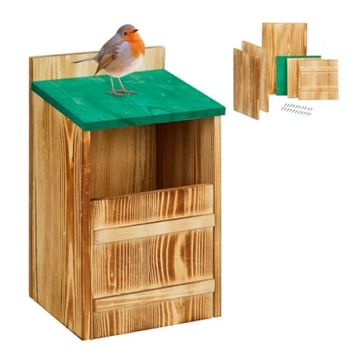 Afbeelding van Relaxdays nestkast bouwpakket halfopen vogelhuis hout invliegopenin: ca. 10x19 cm