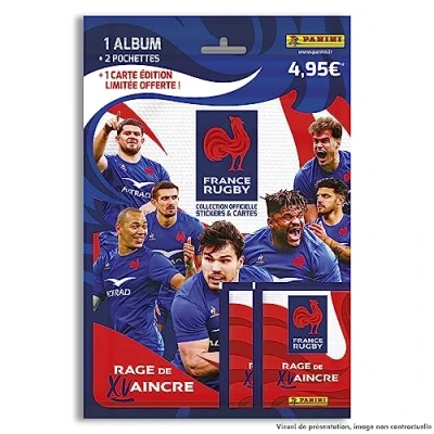 Afbeelding van Collectible Card Panini RUGBY EDF Album met 2 vakken en reeks kaarten EL kaart