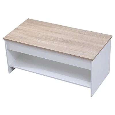 Afbeelding van Salontafel in wit en hout HEDDA