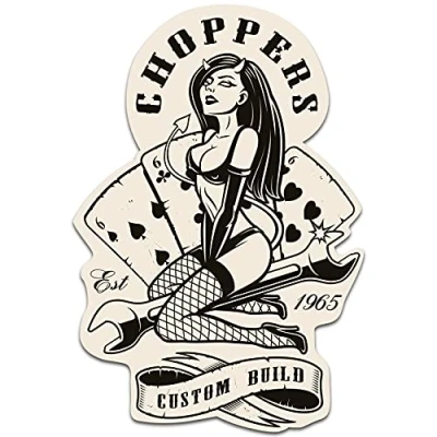 Afbeelding van Finest Folia Retro Vintage Old School Ace Cult Rockabilly Sticker (R149 5 Choppers)