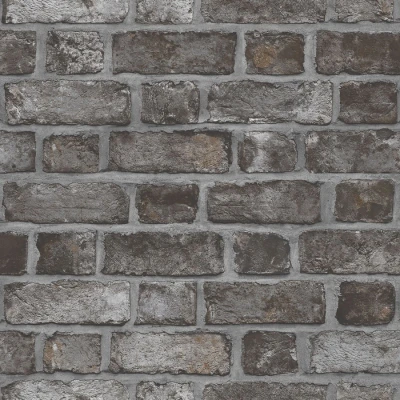 Afbeelding van Homestyle Behang Brick Wall zwart en grijs