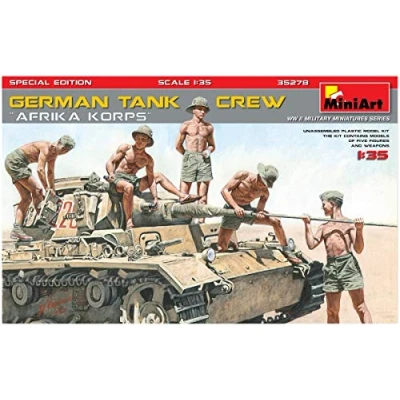 Afbeelding van 1:35 MiniArt 35278 German Tank Crew Afrika Korps Special Edition Plastic Modelbouwpakket