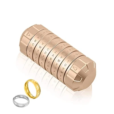 Afbeelding van cryptex Da Vinci code mini slot met verborgen vakken voor verjaardag, Valentijnsdag, mysterieuze verjaardagscadeaus familie en vrienden