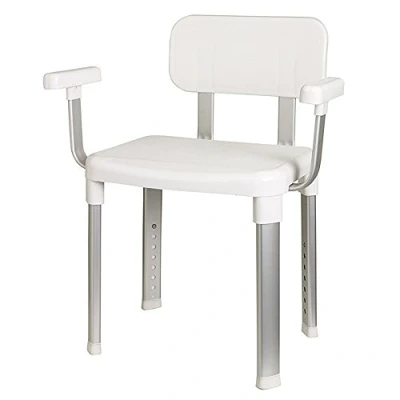 Afbeelding van WEINBERGER Douche en badhanddoeken uit de Gratia serie met rug armlehnen/senioren/antislip/in hoogte verstelbaar/tot 150 kg belastbaar/kleur: wit/model: 43907