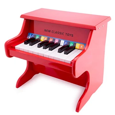 Afbeelding van New Classic Toys Houten Speelgoed Piano Rood Inclusief Muziekboekje
