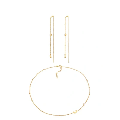 Afbeelding van Elli Jewelry SET Halfmoon Oorbellen goldcoloured, Dames, Maat: 36, Gold coloured