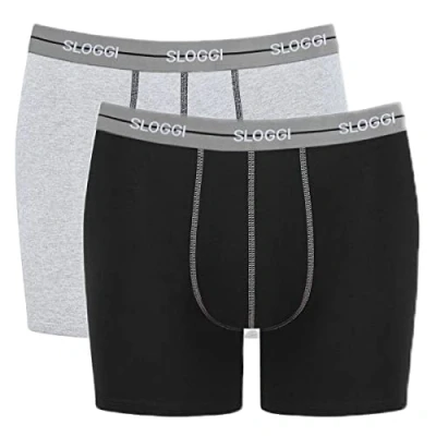 Afbeelding van Sloggi 2ER Packstart C2P BOX Onderbroeken, Heren, Maat: Large, Schwarz grau