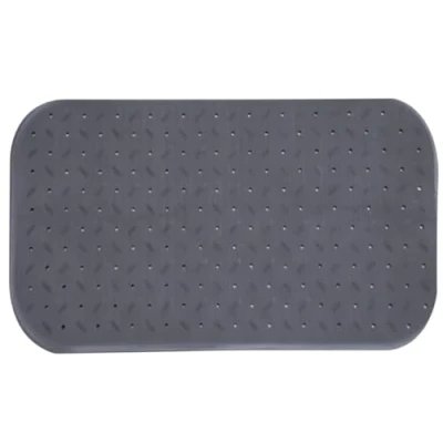 Afbeelding van MSV Premium douchemat badmat antibacterieel antislip met zuignappen grijs ruikt naar rozen ca. 36 x 65 cm wasbaar op 60 graden