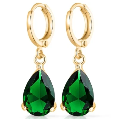 Afbeelding van Crystalline Azuria Oorbellen in druppelvorm, 18 karaat witgoud verguld met zirkonia Kristal sieraden, voor dames en meisjes,