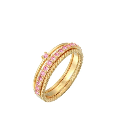 Afbeelding van Elli SET Ring, Dames, Maat: 54, Rosa