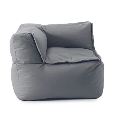Afbeelding van Lumaland Modular Zitzak hoek links modulaire zitmeubelen grijs 81cm x 70cm 340l