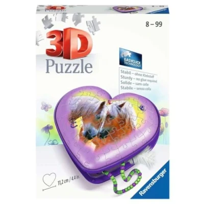 Afbeelding van Ravensburger Heart Box Horses 3D Puzzle 54 stukjes