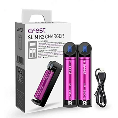 Afbeelding van Efest Li Ion K2 USB oplader voor 2 accu&#039;s 18650/18350/16340/26650/14500