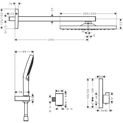 Afbeelding van Hansgrohe Raindance E inbouw douchesysteem met ShowerSelect