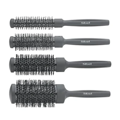 Afbeelding van Sibel Round Kit 4 thermische borstels zwart