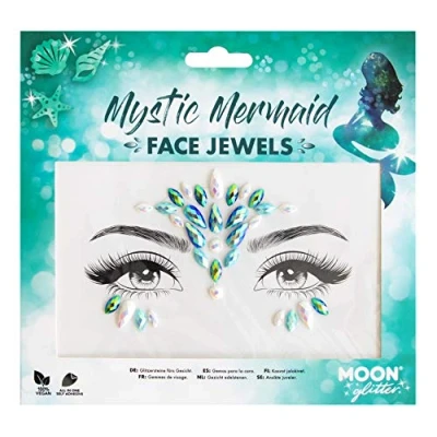 Afbeelding van Moon Creations Glitter Mystic Mermaid Gezicht Diamanten Sticker Multicolours