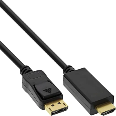 Image de Câble convertisseur InLine® DisplayPort vers HDMI, 4K / 60Hz, noir, 5m