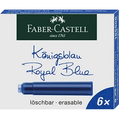 Afbeelding van inktpatronen Faber Castell blauw doosje a 6 stuks