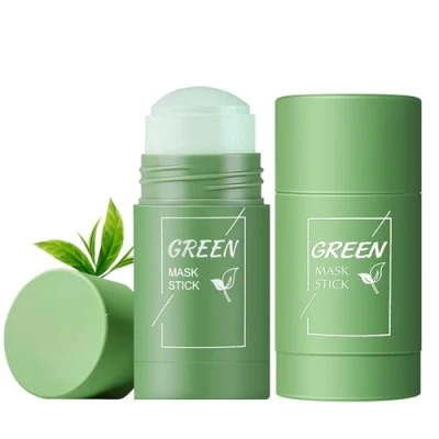 Afbeelding van Green Tea Mask Stick 2 stuks reinigingsmaskers voor groene thee, verwijdering van mee eters, vetcontrole en hydratatie, stevig masker grondige reiniging gezichtsverzorging