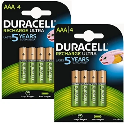 Afbeelding van Duracell 8 stuks oplaadbare NiMH batterijen vooraf opgeladen 850 mAh 1,2 V AAA
