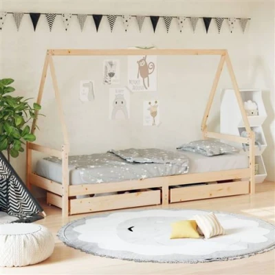 Afbeelding van vidaXL Kinderbedframe 90x200 cm massief grenenhout