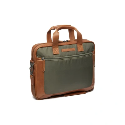 Afbeelding van Leren Laptoptas Staal Groen Narvik 15 Inch Laptopvak The Chesterfield Brand