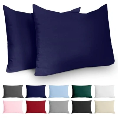 Afbeelding van kussenlus 50 x 70 cm (set van 2) 100% jersey katoen 150 g/m² donkerblauw om te kussen resistent en hypoallergeen