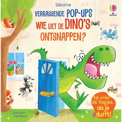 Afbeelding van Uitgeverij usborne pop upboek wie liet de dino&#039;s ontsnappen?