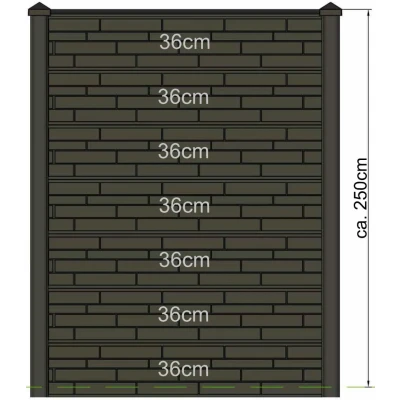 Afbeelding van Berton sleufpaal Reest antraciet tussenmodel 316 cm met kabeldoorvoer Tuindeco