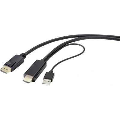 Afbeelding van Renkforce RF 4600634 DisplayPort kabel / HDMI Adapterkabel stekker, A stekker 1.00 m Zwart