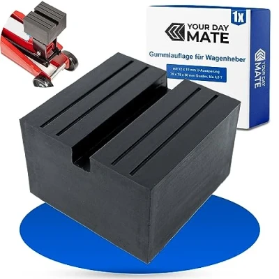 Afbeelding van Universele rubberen pad voor krik, XXL cuboid, 75 x 50 mm, 12 10 mm U snede, Geschikt alle auto&#039;s tot 3.5 Ton, Anti slip kriksteun het manoeuvreren van krikken, Jack screw, cars