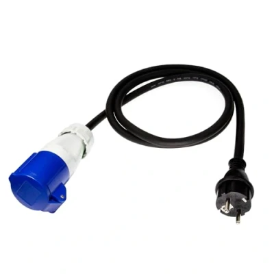 Afbeelding van feletec CEE Schuko adapter naar stekker, campingkabel, 1,5 m, verlengkabel IP44, H07RN F 3G2,5, campingadapter 16 A