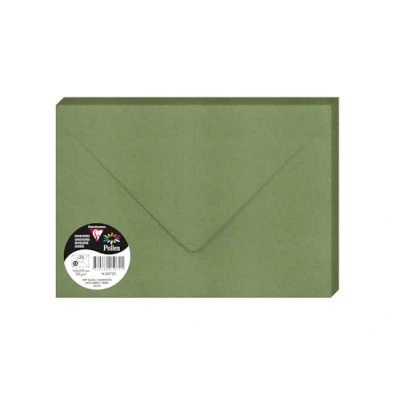Afbeelding van Clairefontaine 5072C een verpakking met 20 enveloppen, formaat C5, 16,2 x 22,9 cm 120 g/m² kleur: saliegroen uitnodiging en briefwisseling pollen serie premium papier glad