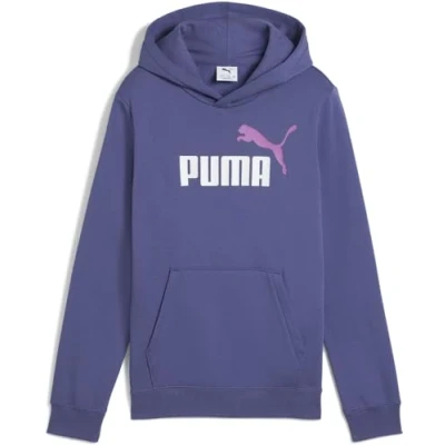 Afbeelding van Puma ESS 2 Col Big Logo FL kinder hoodie blauw Maat 164/170