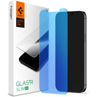 Afbeelding van Spigen Glassprotector Anti Blauwlicht iPhone 12 mini Bescherming 9H
