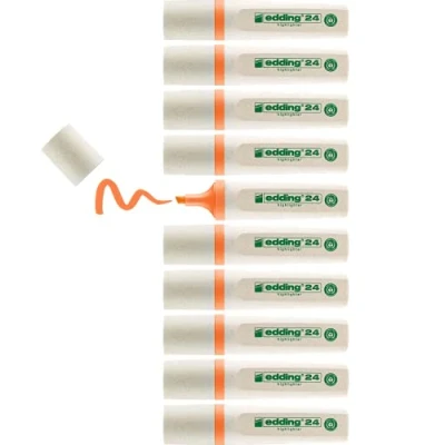 Afbeelding van edding 24 ecoline markeer marker oranje beitelvormige punt 2 5 mm doos van 10 stuks