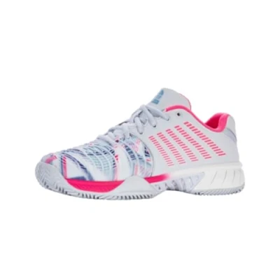 Afbeelding van Express Light 3 HB Padel 98900 Padelschoenen Dames Arctic Ice White Neon Pink500 4,5 Print