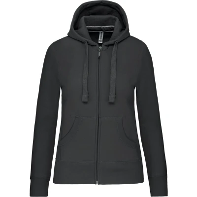 Afbeelding van Kariban Damessweater met rits en capuchon K464 Dark Grey