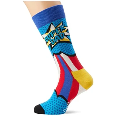Afbeelding van Happy Socks Super Dad sokken voor heren, Blauw
