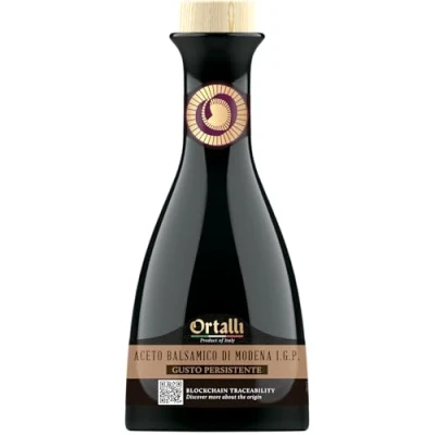 Afbeelding van Ortalli Balsamico azijn van Modena VEDETTA (250 ml), fles rijke en intensieve balsamicoazijn, 4 dichte voor grote keukenrecepten