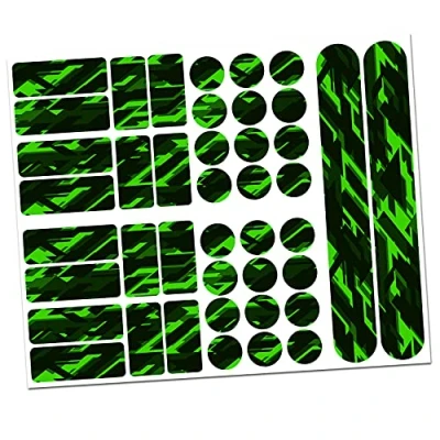 Afbeelding van Finest Folia 34 delig fietsframe beschermfolie folie sticker bescherming MTB BMX ketting lakbeschermfolie (11 Future Neon Groen)